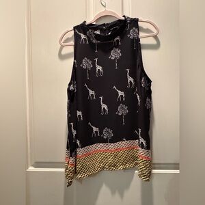 Worthington Black and White Giraffe Print Tank Top